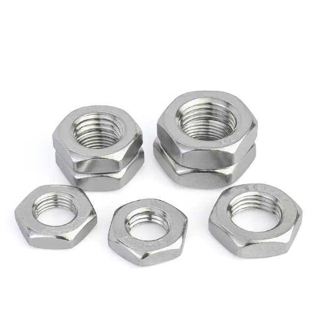 Thin nuts fine teeth thin nut gold over 304 stainless steel