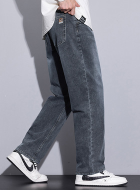 牛仔裤男士宽松直筒弹力休闲美式复古男长裤子Men's Jeans pants