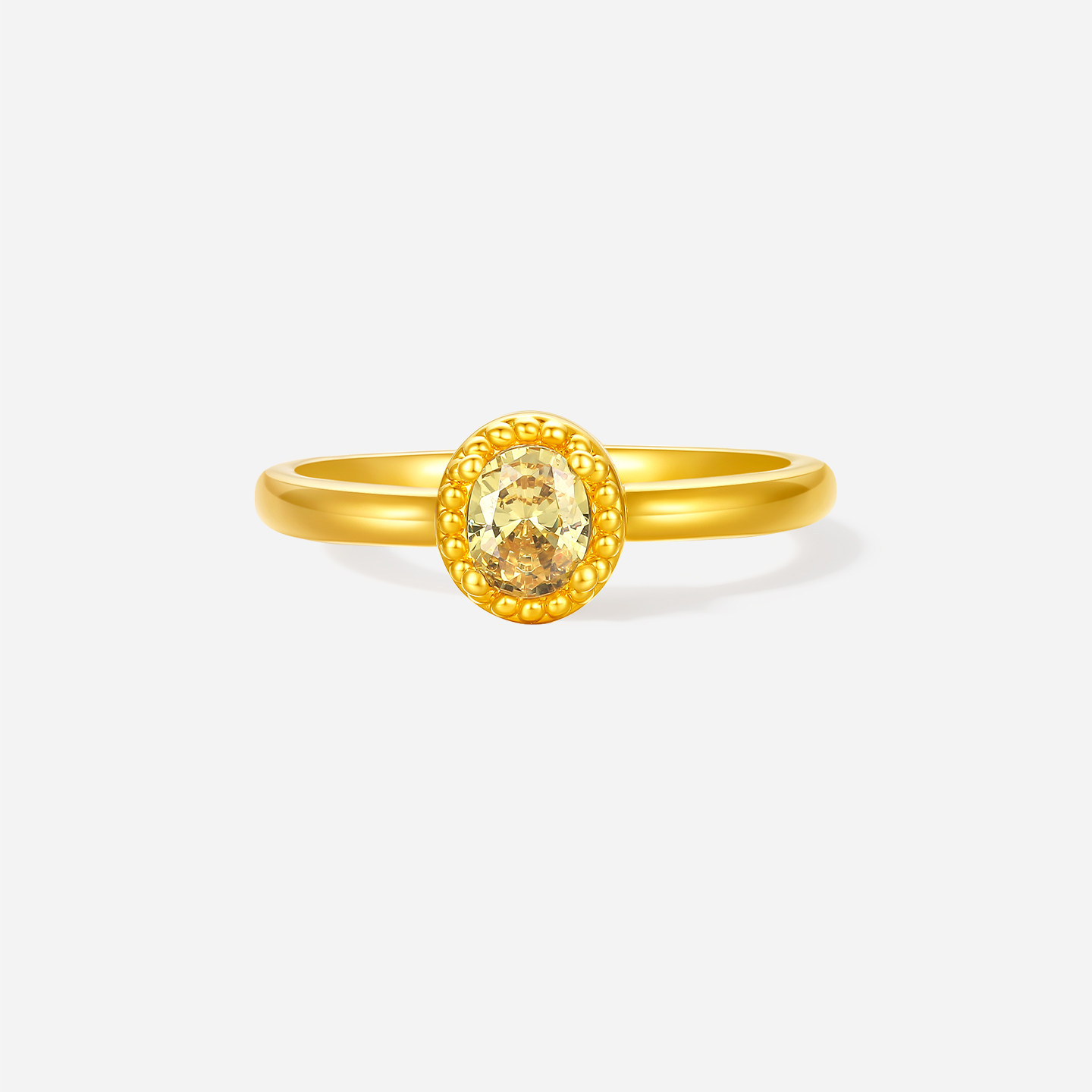 Saturday blessing gold inlaid zircon ring for women