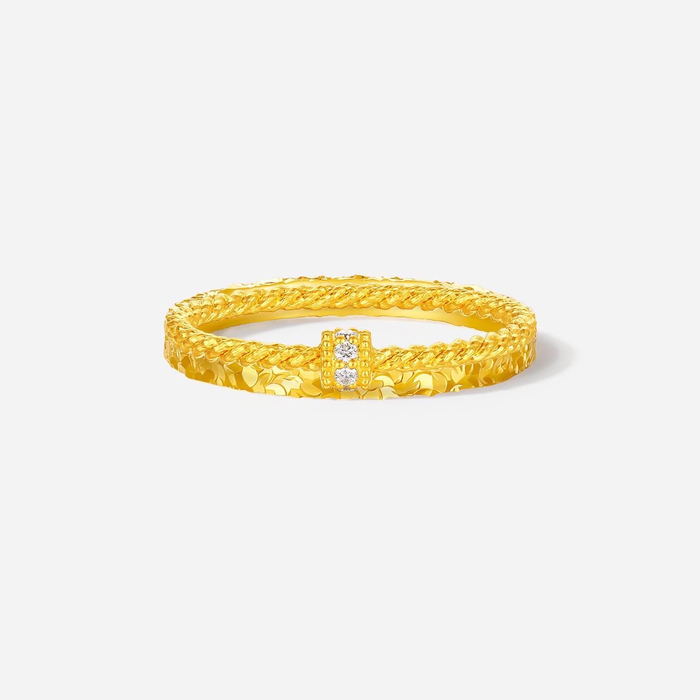 Saturday blessing gold inlaid 5g pure gold ring for women