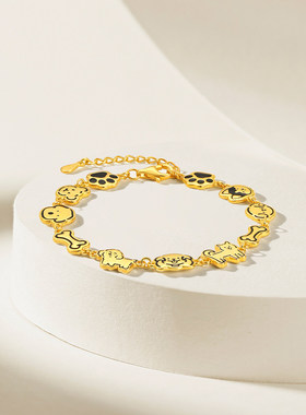 周六福汪星守护手链女s925银手饰气质百搭送女友节日礼物