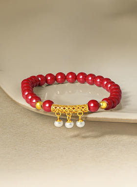 周六福S925银手链女鸿运竹节手串手饰百搭节日礼物送女友