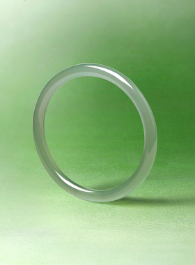 周六福果绿玉髓手镯圆条叮当镯新中式国风节日礼物送女友