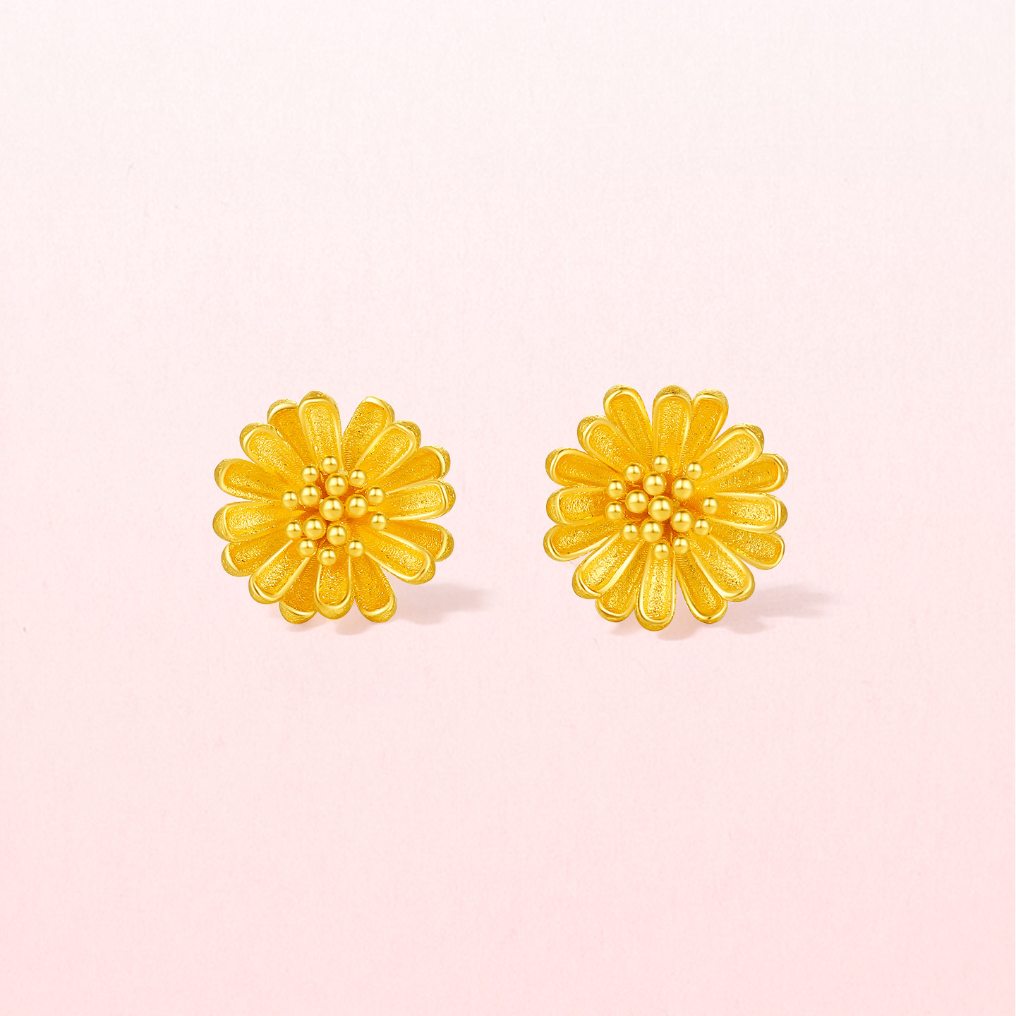 周六福黄金5G足金耳饰耳钉计价金蕊菊香菊花田园系列女友新年礼物,淘宝优惠券,粉丝福利购,淘宝优惠卷