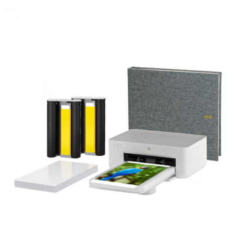 小米米家照片打印机1S特惠套装小型手机照片彩色打印家用无线连接洗照片机相纸色带相册证件照自动覆膜冲印机 - 图1