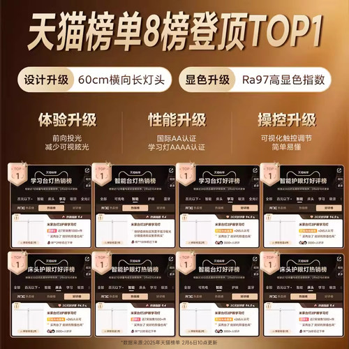 小米官旗米家台灯2呵护眼学习专用儿童学生书桌面床头工作阅读灯 - 图0