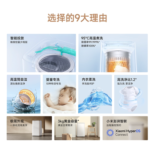 Xiaomi Mijia Waschmaschine Pro Smart Investment Mini 3 kg Hochtemperatursterilisation und Milbenentfernung