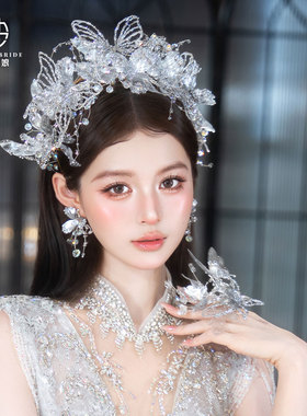 楚楚新娘水晶蝴蝶皇冠发饰