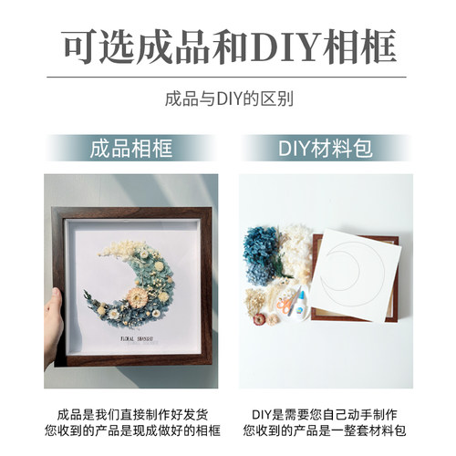 干花永生花束保存盒立体相框防霉复古diy花材料走心手工成品礼物 - 图0