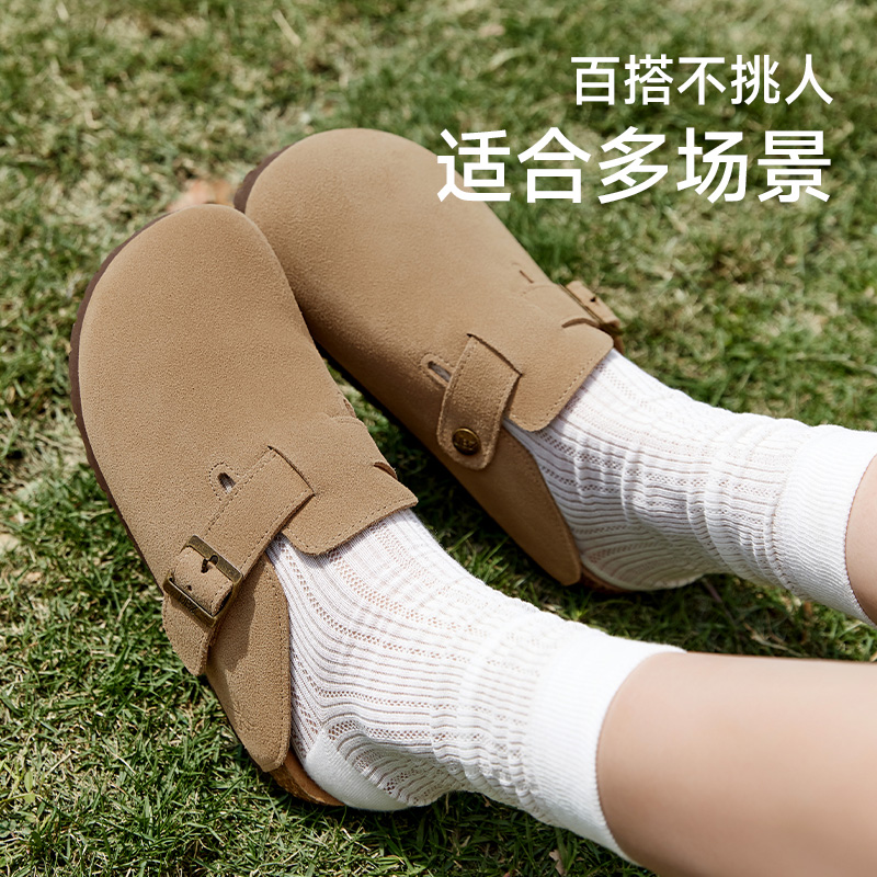 UBZ 防水勃肯鞋大码女鞋41到42码拖鞋外穿女2025新款包头博肯半拖 - 图3