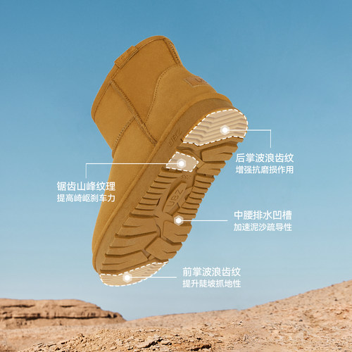 UBZ 防水雪地靴男短筒2025新款冬季加绒加厚防滑东北灰色面包棉鞋 - 图2