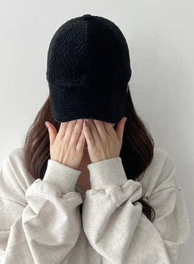 韩国代购棒球帽秋冬灯芯绒