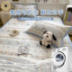 Cartoon jacquard ice bean mat three-piece set 2026