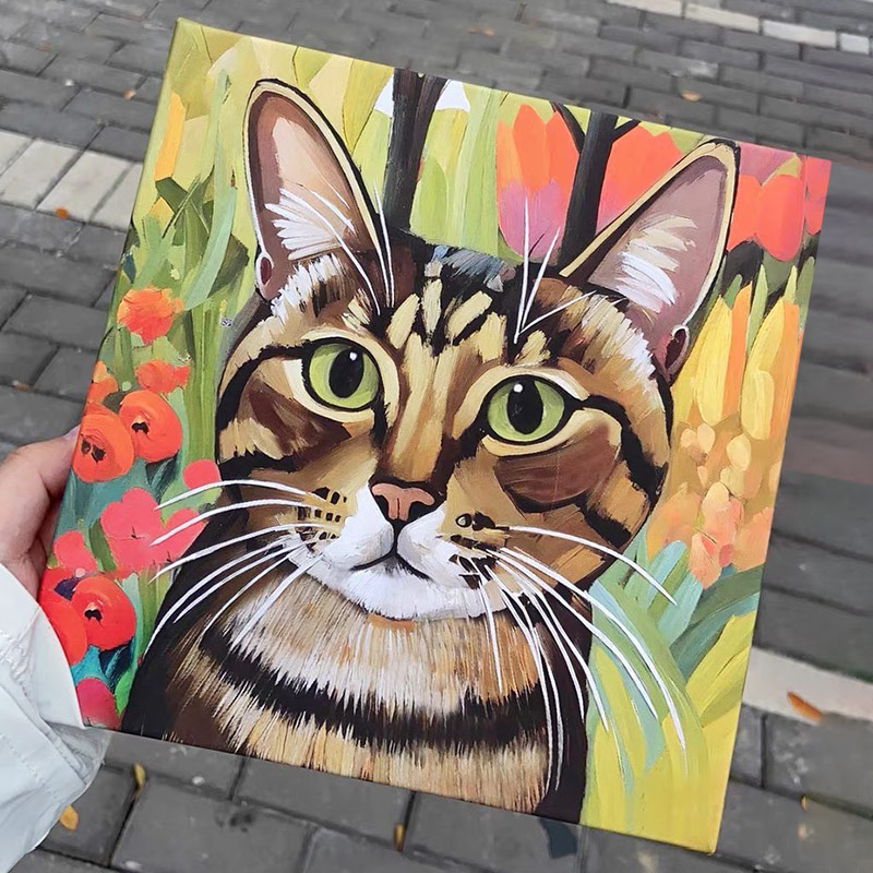 上品印画 宠物定制画像盲盒 猫狗仓鼠兔子龙猫鹦鹉肖像油画礼物