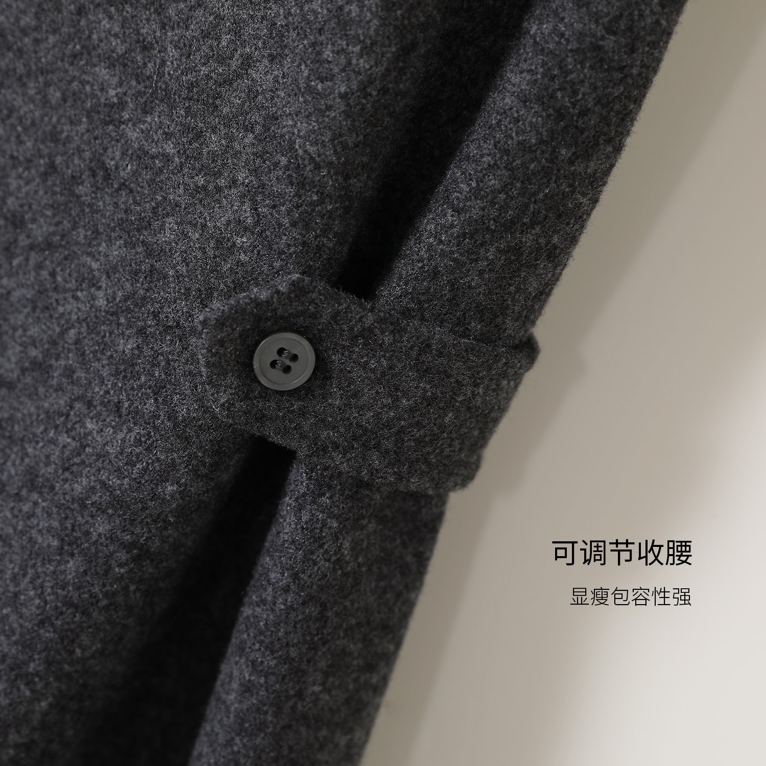 YBAI/亦白 2025冬季新款时尚简约针织呢可调节磨毛收腰衬衫上衣女 - 图2