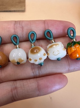 菩提隔珠桃木莲蓬吊坠流苏小挂坠手串diy小提溜手链搭配手作配件