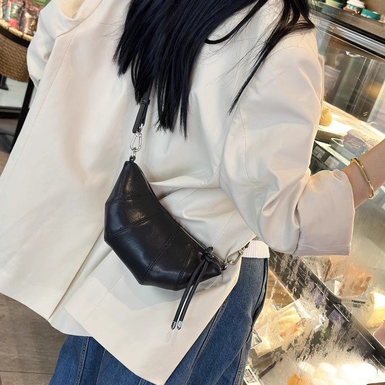 小包包女包2025新品夏真皮女包百搭牛皮小众单肩斜挎包牛角饺子包,淘宝优惠券,粉丝福利购,淘宝优惠卷