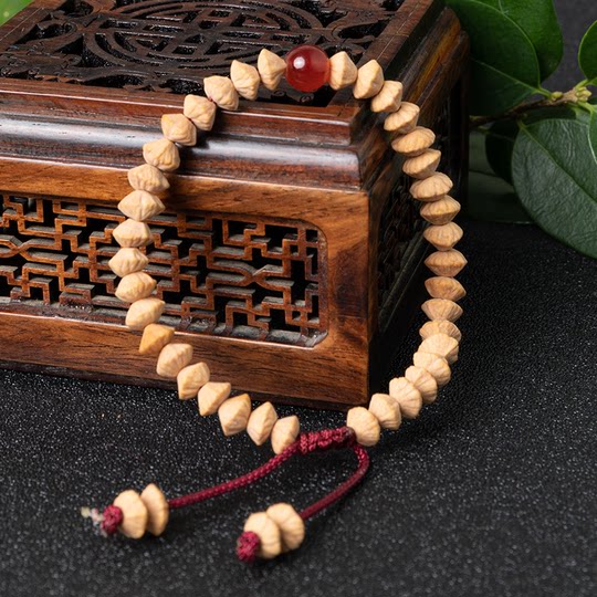 Anhui Jiuhua Mountain Gold Leaf Bodhi Bracelet Natural Double-sided Lotus Money Seed Atomic Seed Single Circle Flying Saucer Wenwan Buddha Beads