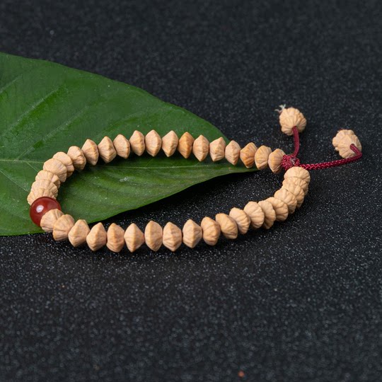 Anhui Jiuhua Mountain Gold Leaf Bodhi Bracelet Natural Double-sided Lotus Money Seed Atomic Seed Single Circle Flying Saucer Wenwan Buddha Beads