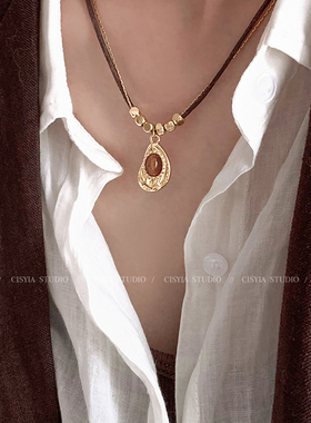 老钱女主气质秋冬双层项链