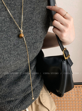 流星一逝~可调节虎眼石毛衣链