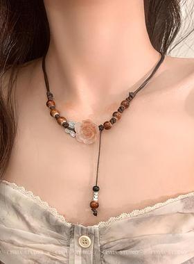 微醺玫瑰~新中式编织项链