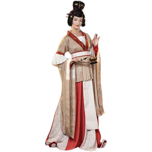 [香阴]复原风北魏破裙间色裙魏晋南北朝半袖大襦裙如是观原创汉服 - 图3