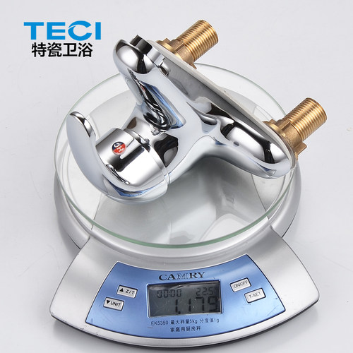 TECI特瓷面盆龙头台盆铜水龙头 冷热 面盆单把双孔洗手盆洗脸盆 - 图3