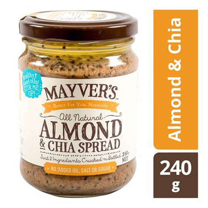 Mayver'S Almond Spread 澳洲美沃斯无盐/奇亚籽杏仁酱扁桃仁酱 - 图3