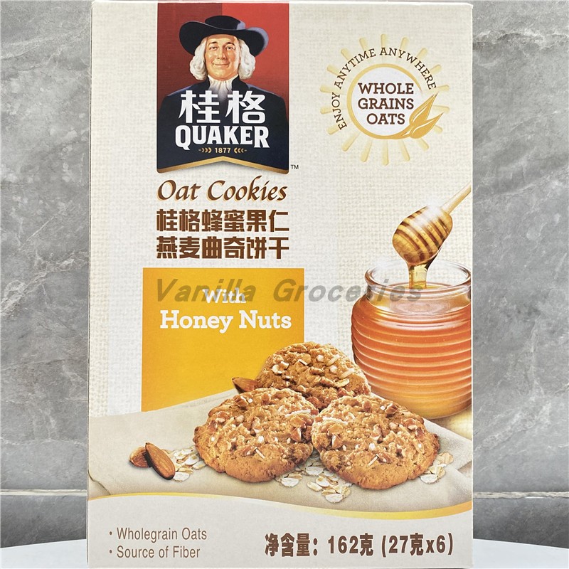 桂格蜂蜜果仁巧克力葡萄干燕麦曲奇饼干Quaker Oat Cookies-图0