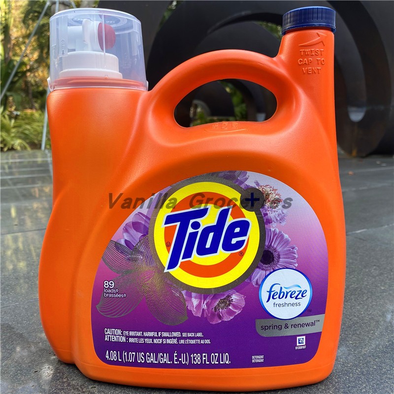 Tide Spring Renewal Detergent美国浓缩春天花香型护色洗衣液 - 图0