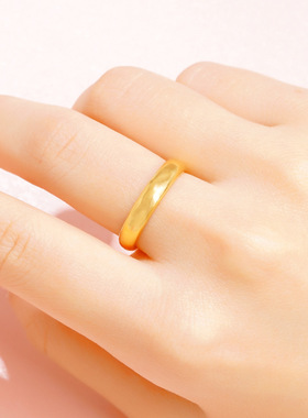 越南沙金光面戒指不掉色男女款流星雨可调节满天星情侣款加厚送礼