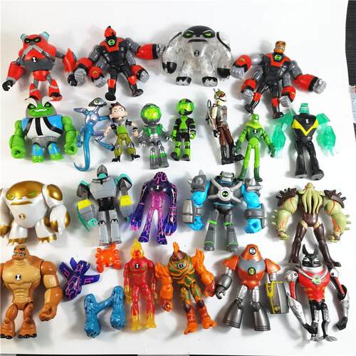 现货少年骇客BEN10动画5寸可动塑胶公仔小班变形怪轰天雷钻石疾速 - 图1