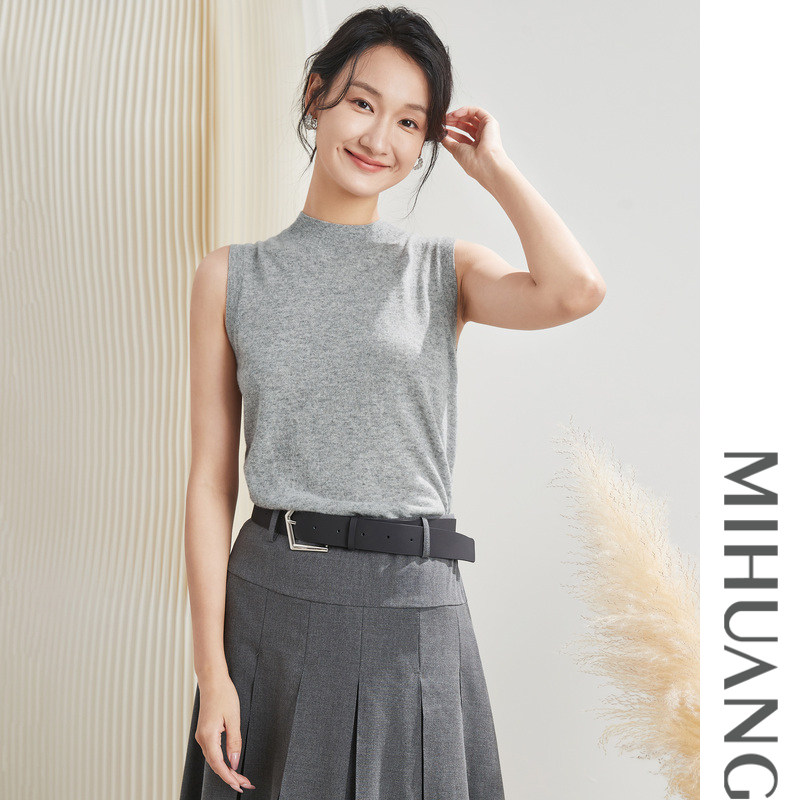 米皇秋冬新款半高领无袖羊绒背心女休闲显瘦柔软打底羊绒毛衣,淘宝优惠券,粉丝福利购,淘宝优惠卷