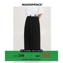 MASONPRINCE Spring double plexant High waist casual Western pants Mens loose straight cylinder Slim Design Sensation Tug long pants