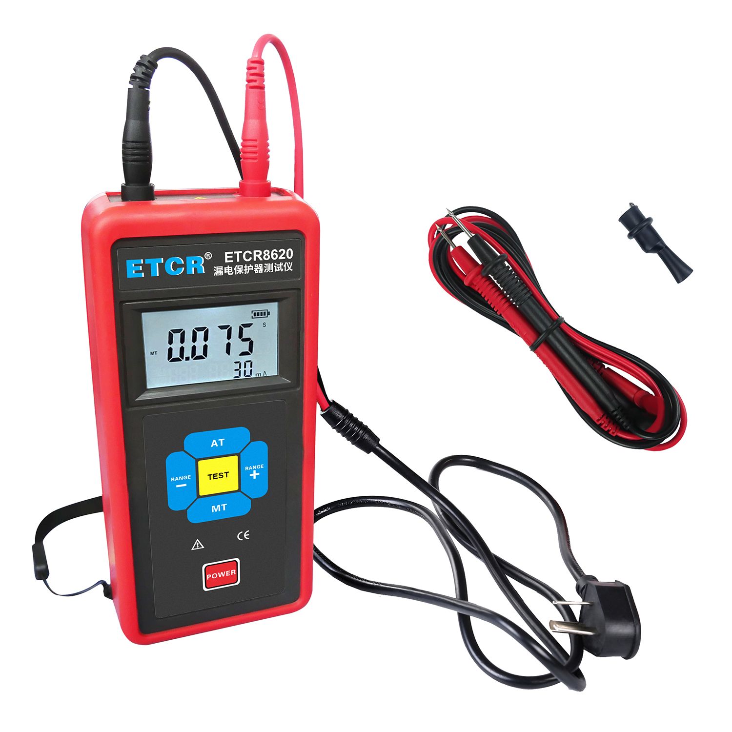 漏电保护器测试仪ETCR8620剩余跳脱电流动作时间漏电开关测试仪 - 图1
