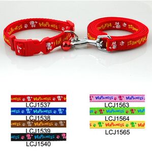 QS 特价 牵手宝贝狗狗宠物牵引绳1.5cmHappy狗花边拉颈带