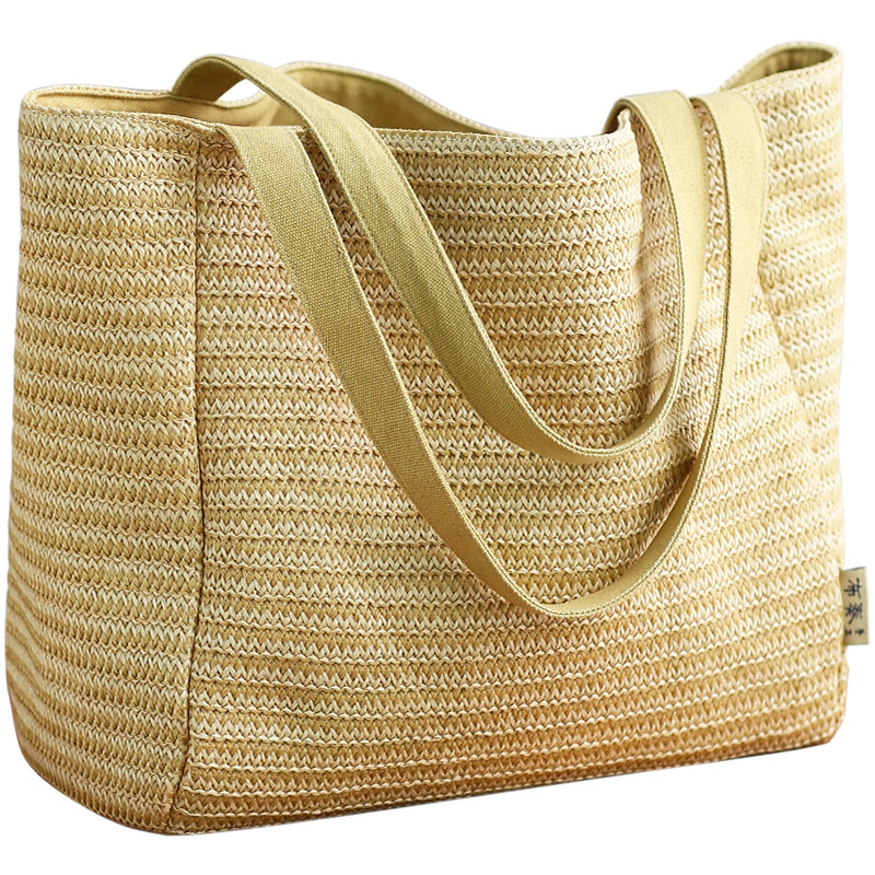 布奏夏季草编包单肩大包包托特包海边沙滩编织包上班通勤文艺百搭