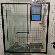 Custom bathroom mobile door washroom One-shape shower room dry and wet separation partition tempered glass bath push Ramen