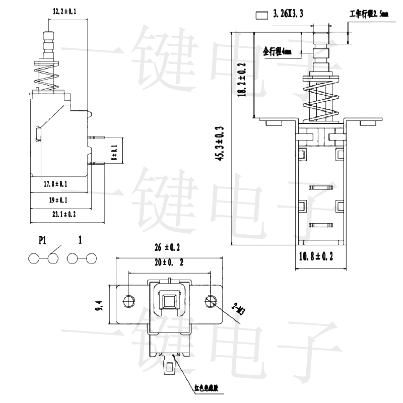 KDC-A04-1两脚斜脚大电流TV-5电暖器风扇机消毒柜油烟机电源开关 - 图2