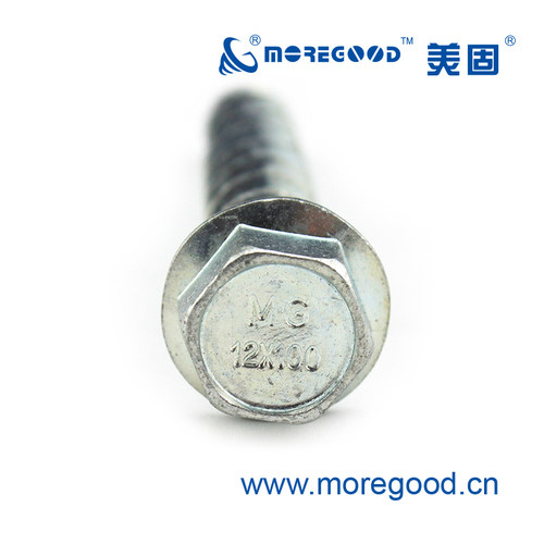 六角法兰混凝土螺纹自切锚栓可重复安装易拆卸无膨胀应力水泥螺丝 - 图0