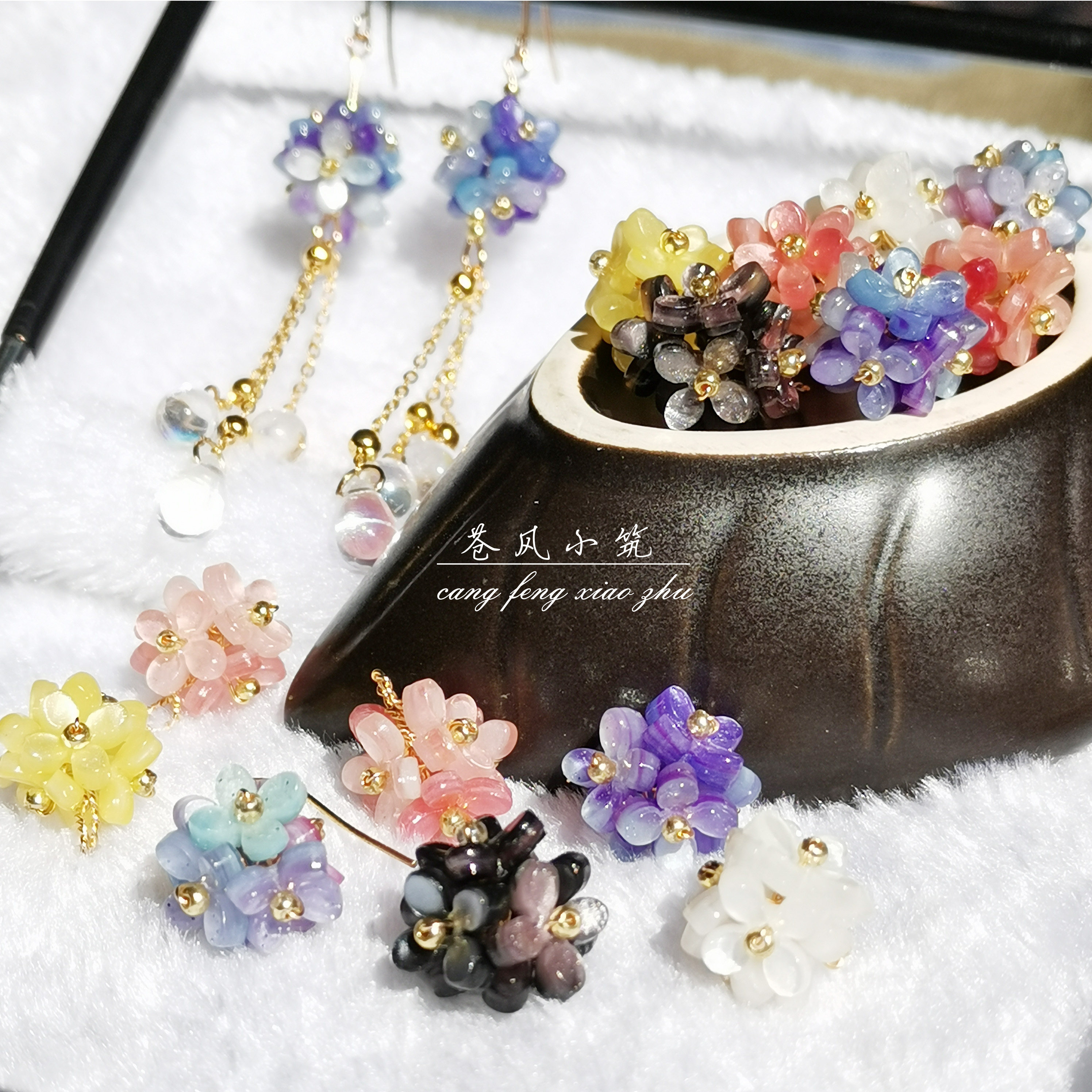 掌柜手工绣球花球 醋酸花球 13-15mm多色可选 流苏成品绣球花耳环,淘宝优惠券,粉丝福利购,淘宝优惠卷