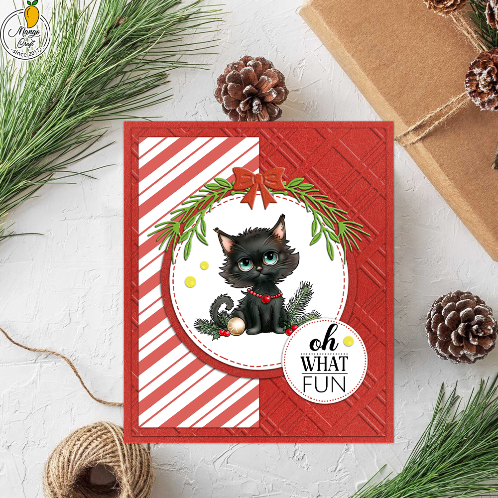 圣诞系列可爱猫印章刀模DIY相册日记手账贺卡装饰工具 - 图0