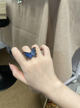 乔治姐姐/陶瓷蝴蝶戒指新中式国风开口戒食指戒甜美气质显白指环