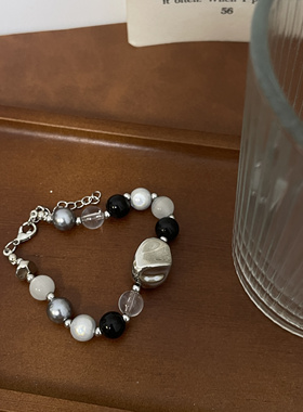 捡漏 乔治姐姐/日韩朋克黑白手链暗黑冷淡风小众设计感高级手串