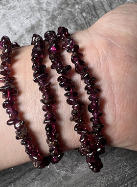 天然紫牙乌石榴石碎石半成品diy项链手链耳环配饰长度80，颗粒3-5