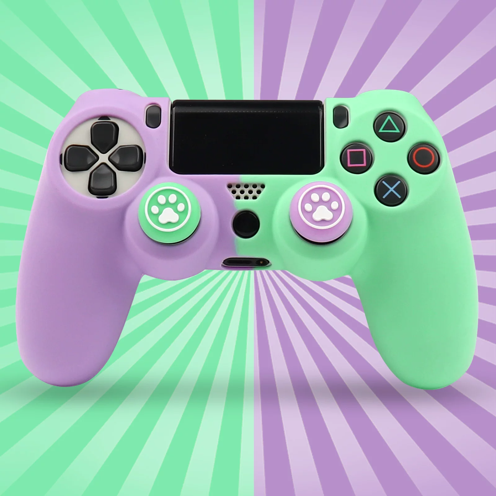 PS4 ручка защитный чехол мягкий силикон нескользящий милый конфетный цвет PlayStation4 PS4 кошачьи коготки джойстик шапка