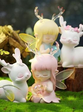 少女心鹿璐守护小灯摆件可爱女孩