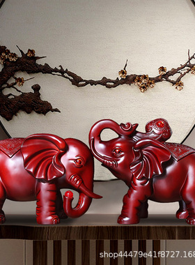 中式大象摆件一对客厅玄关电视酒柜装饰品商务礼品厂家工艺品