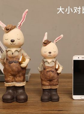 情人节娃娃摆件卡通兔子存钱罐生日礼物客厅酒柜家居装饰品创意
